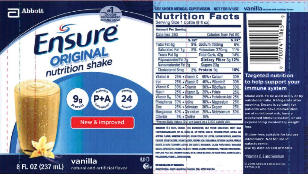 Ensure Original Vanilla 4 lốc x 6 chai 237ml ABBOTT Mỹ - Ảnh 2