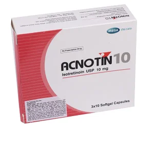 Acnotin Isotretinoin 10Mg Hộp 3 Vỉ X 10 Viên Nang Mềm Mega